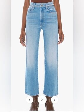 Mother rambler jeans wide leg medium wash county line size 25
